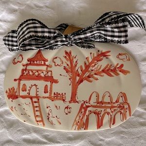 Ceramic Chinoiserie Print Pumpkin